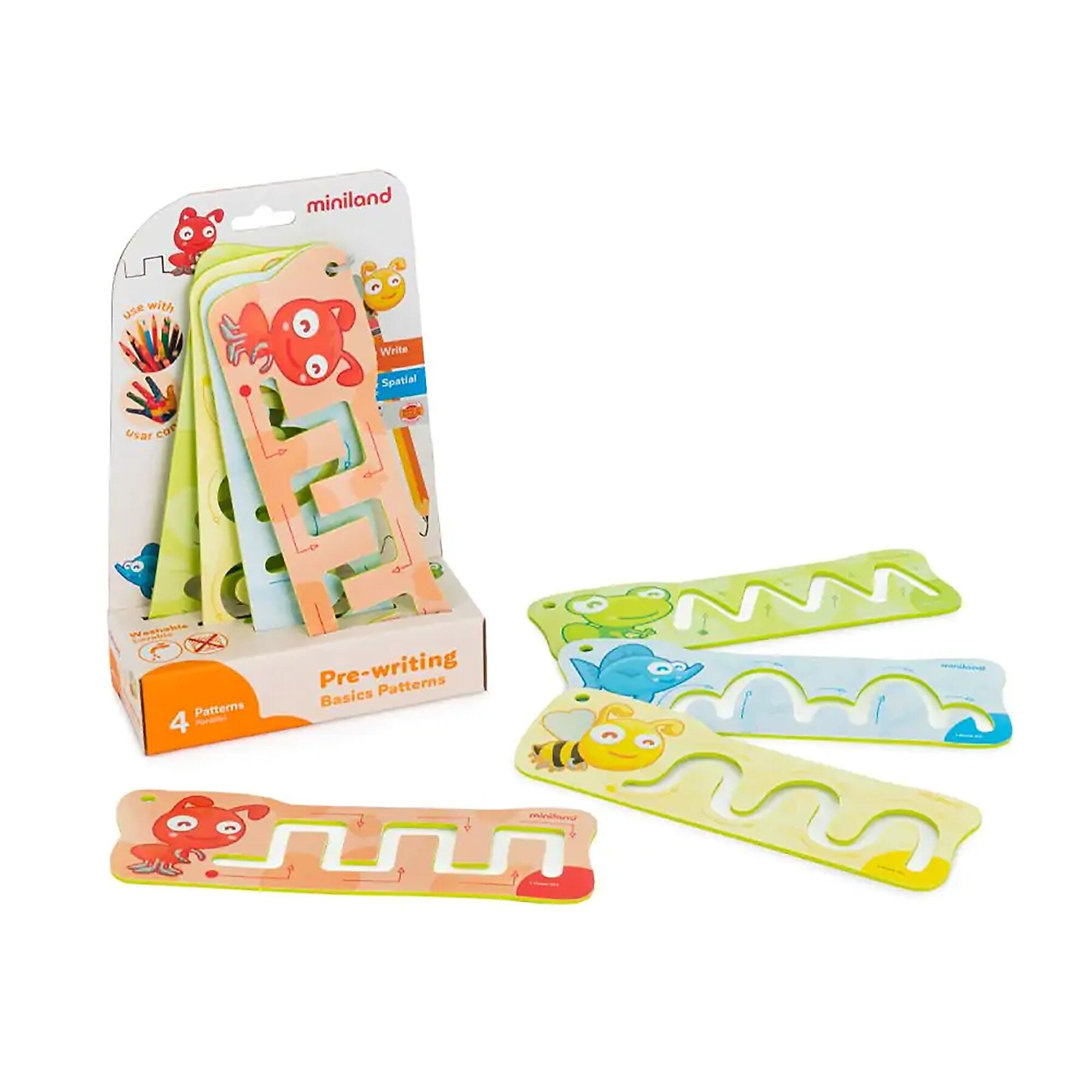 Miniland Pre-Writing Basics Patterns, 4/Set (MLE36250)