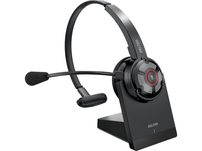 Delton 50X Pro Wireless Noise Canceling Bluetooth Mono Phone & Computer On Ear Headset, USB Type-C (DBTHEAD50X)