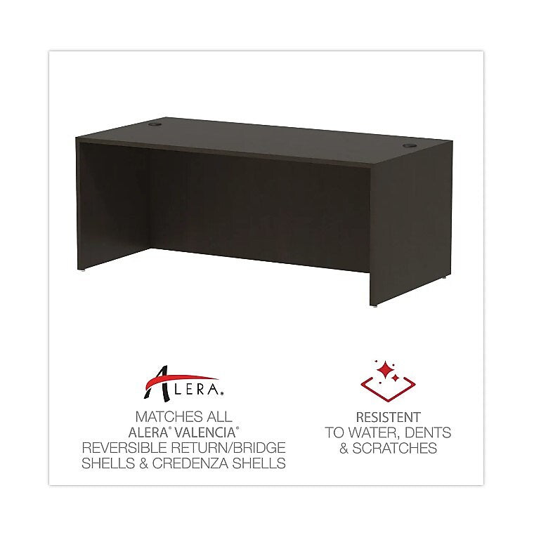 Alera Valencia Series 71"W Straight Front Desk Shell, Espresso (ALEVA217236ES)