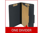Medical Arts Press Pressboard Classification Folder, 1 Divider, 2" Expansion, Legal Size, Black, 10/Box (DV-T52-14-3BLK)