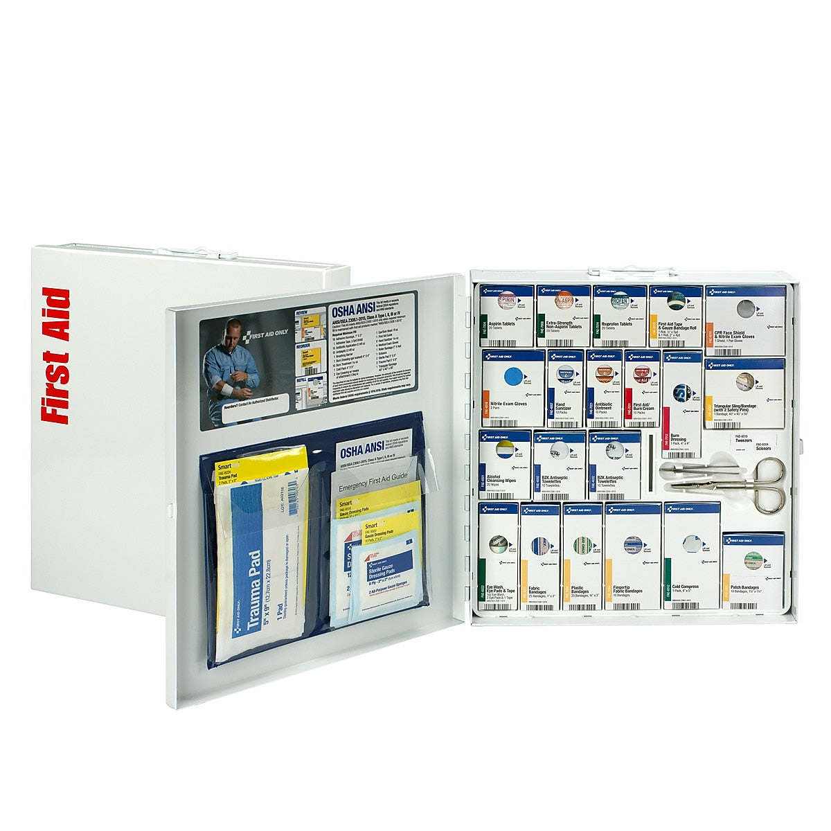 SmartCompliance Metal First Aid Cabinet, ANSI Class A, 50 People, 242 Pieces (746000-021)