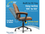 Click365 Transform 3.0 Ergonomic Bonded Leather Swivel Desk Chair, Cognac (CCHR10008A)