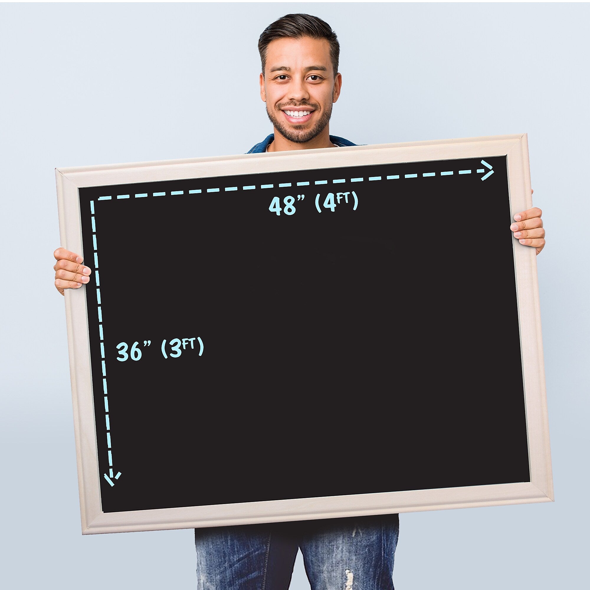 Flipside Wood-Framed Chalkboard, Black, 36" x 48" (34200)