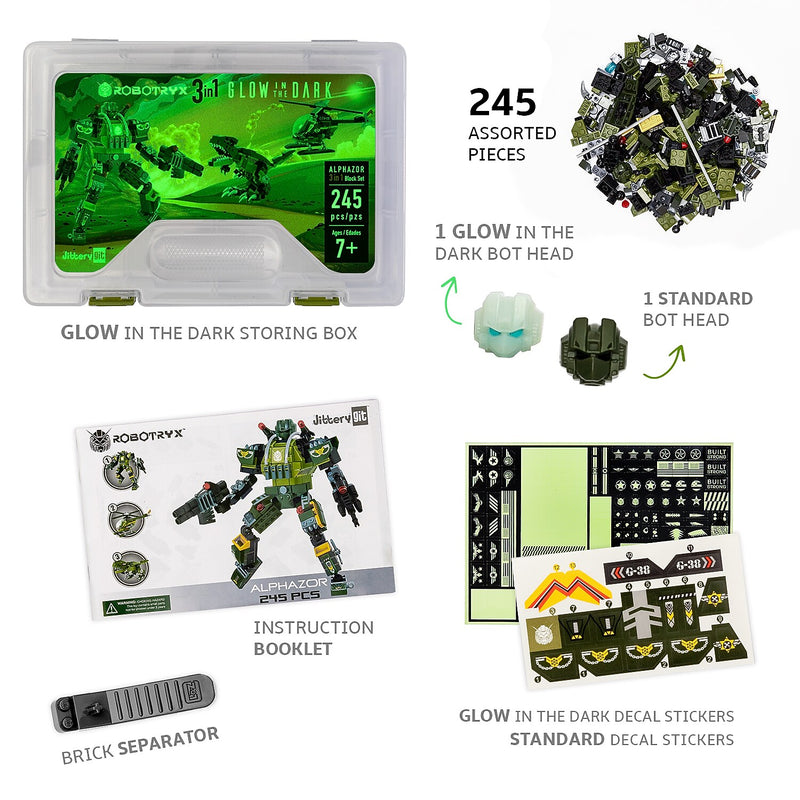 JITTERYGIT Robotryx Alphazor Army Robot Building Toy, 398 Pieces/Pack (ROBOTRYX-ALPHAZOR -ARMY)