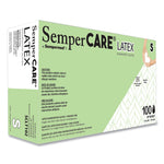 SemperCare Latex Examination Gloves, Cream, Small, 100/Box, 10 Boxes/Carton