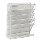 Mind Reader 5-Pocket Metal Mesh Mountable Wall File, Letter Size, White (MAGSTACK-WHT)