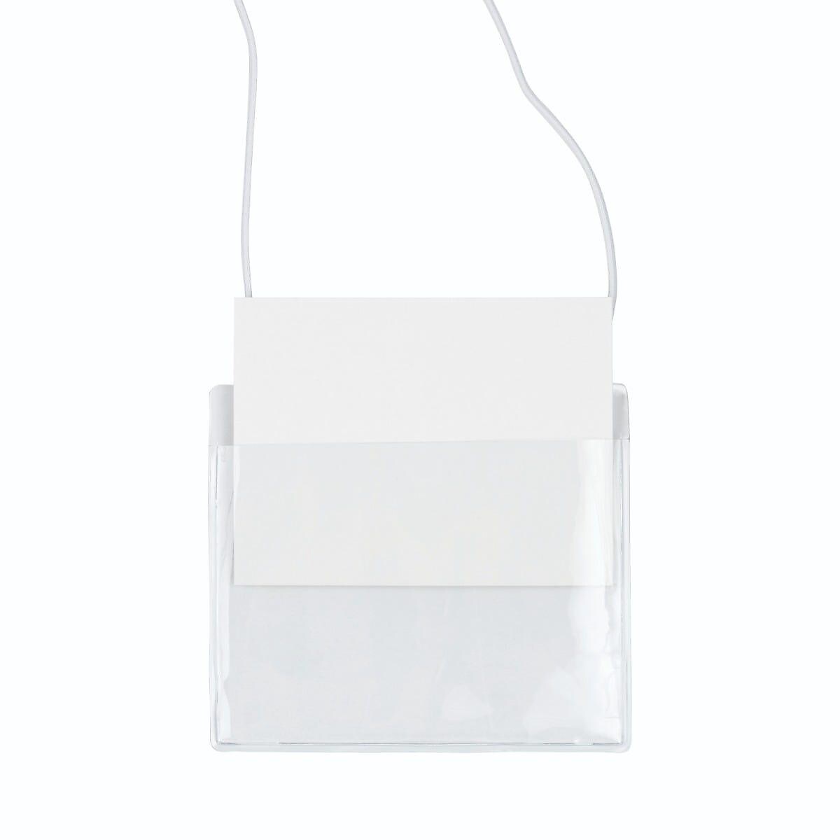JAM PAPER Plastic Name Tags, 4" x 3 1/2", Clear, 24/Pack (401138612)