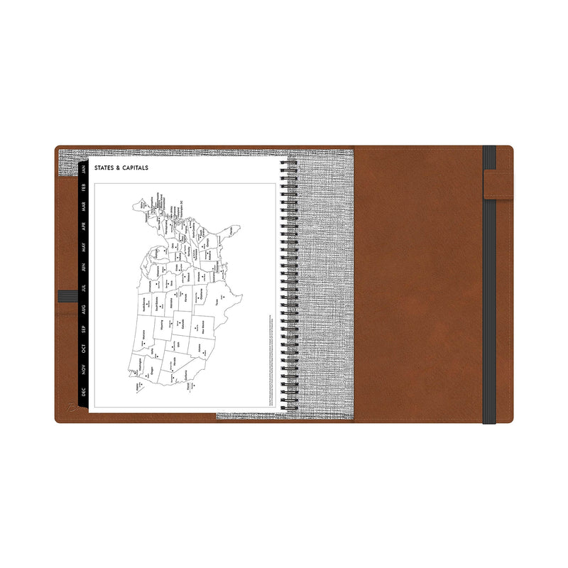 2026 Blue Sky ASMBLD 5" x 8" Weekly & Monthly Planner, Faux Leather Cover, Brown (152947)
