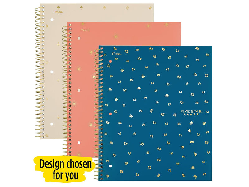 Five Star Style 1-Subject Notebooks, 8.5" x 11", College Ruled, 80 Sheets, Each (820156F)