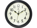Infinity Instruments Nostalgic Wall Clock, Plastic/Glass, 9.5"Dia. (20306BK-4544)