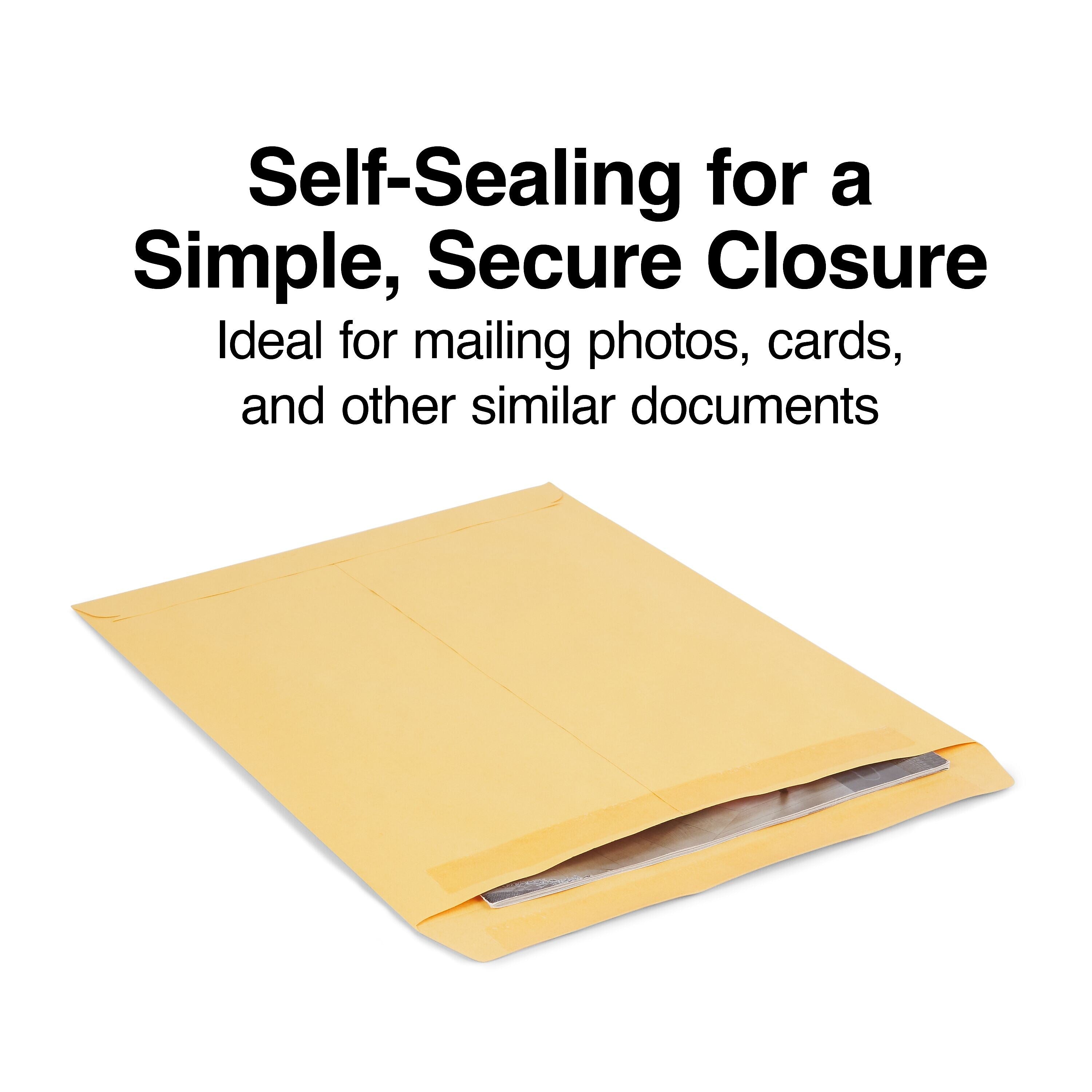 Staples Self Seal Kraft Catalog Envelopes, 10"L x 13"H, Brown, 100/Box (534818/19022)