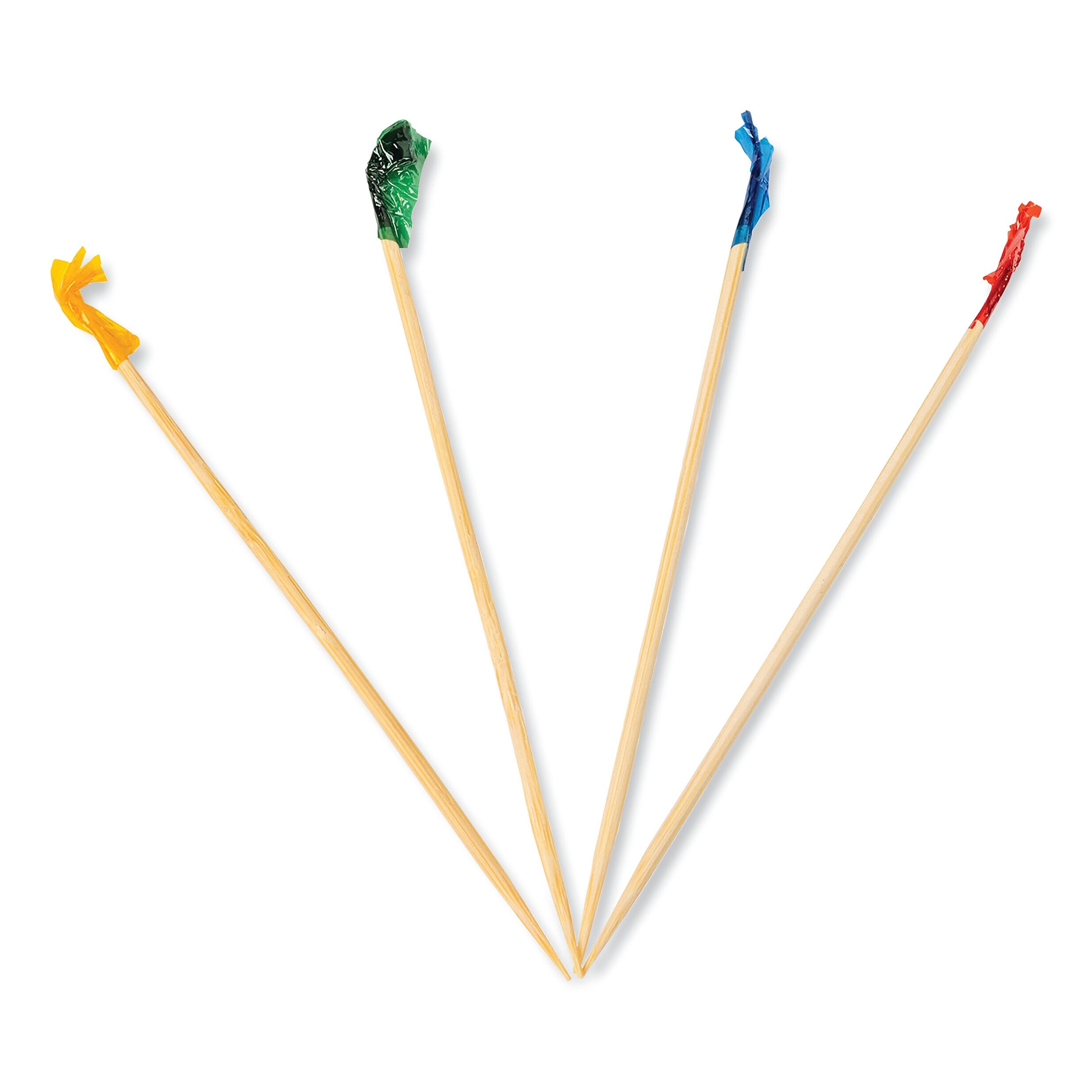 AmerCareRoyal Cellophane-Frill Wood Picks, 4" Assorted, 10,000/Carton