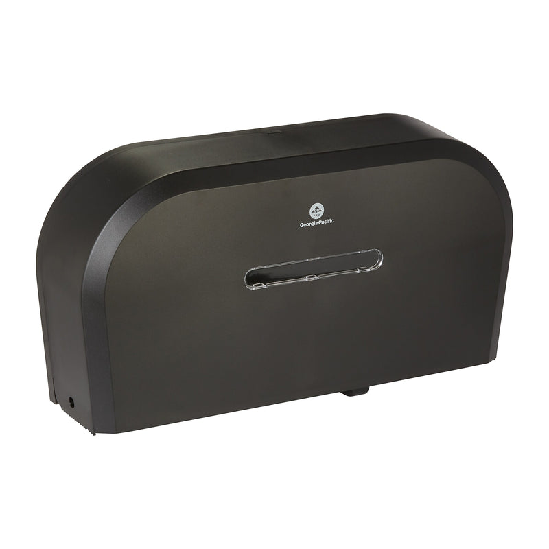 Georgia-Pacific Jumbo Jr. Dual-Roll Toilet Paper Dispenser, Black (59210)