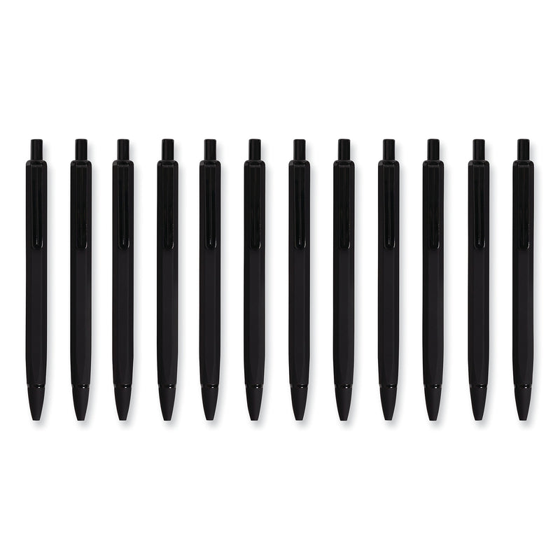 U Brands Cambria Soft Touch Mechanical Pencil, 0.7 mm, HB (#2), Black Lead, Black Barrel, 12/Pack