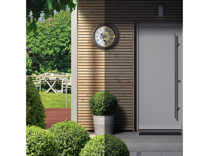 La Crosse Technology Indoor/Outdoor Lighted Dial Analog Quartz Wall Clock, 18"Dia. (403-3246BR)