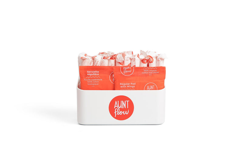 Aunt Flow Sanitary Pad and Tampon Display Box, White (DISP-BOX-2)