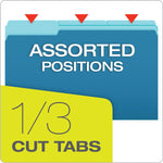 Pendaflex Recycled File Folder, 1/3-Cut Tab, Legal Size, Blue, 100/Box (43501/3BLU)