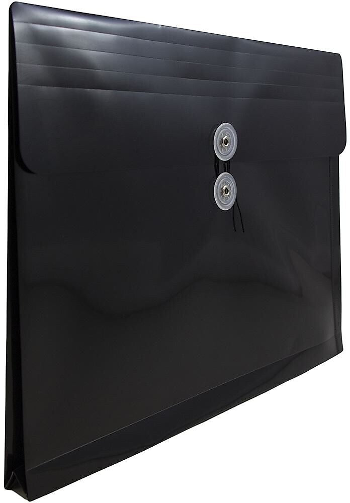 JAM Paper Premium Plastic Document File, Letter, Black, 3/Pack (218B1BLX3)