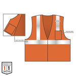 Ergodyne GloWear 8210Z High Visibility Sleeveless Safety Vest, ANSI Class R2, Orange, 4X/5X (21049)
