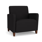 Lesro Ravenna Fabric Guest Chair, Open House Black/Walnut Wood (RV1201.FWL-01OHBK)