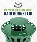 Alpine Industries Metal Outdoor Rain Bonnet Lid for 38-Gallon Waste Receptacle, Green (479-38-A-GRN)