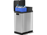 HLS Commercial Stainless Steel Trash & Recycling Bin Combo, 16-Gallon, Silver (HLSS16RFR)