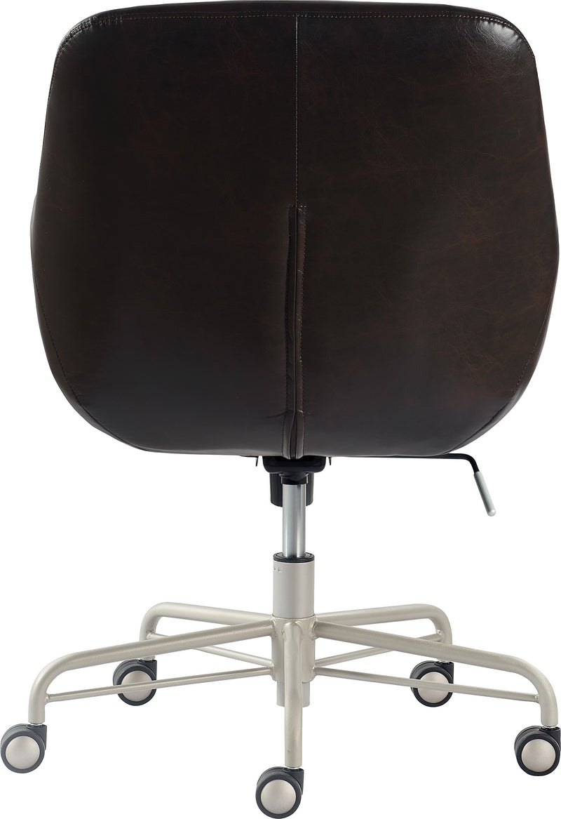 Tommy Hilfiger Forester Ergonomic Bonded Leather Swivel Conference Chair, Dark Brown (CHR10059A)