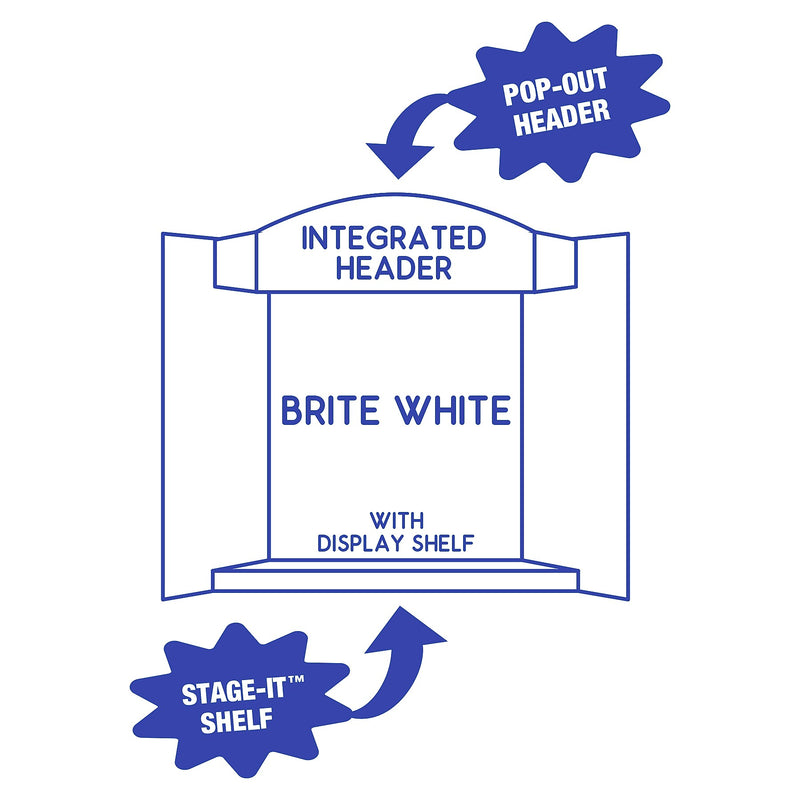 Royal Brites StageIt Display Board with Header & Shelf,  37"x 44", White, 5/PK