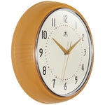 Infinity Instruments Round Retro Saffron Wall Clock, Aluminum, 12" (10940SY-12)