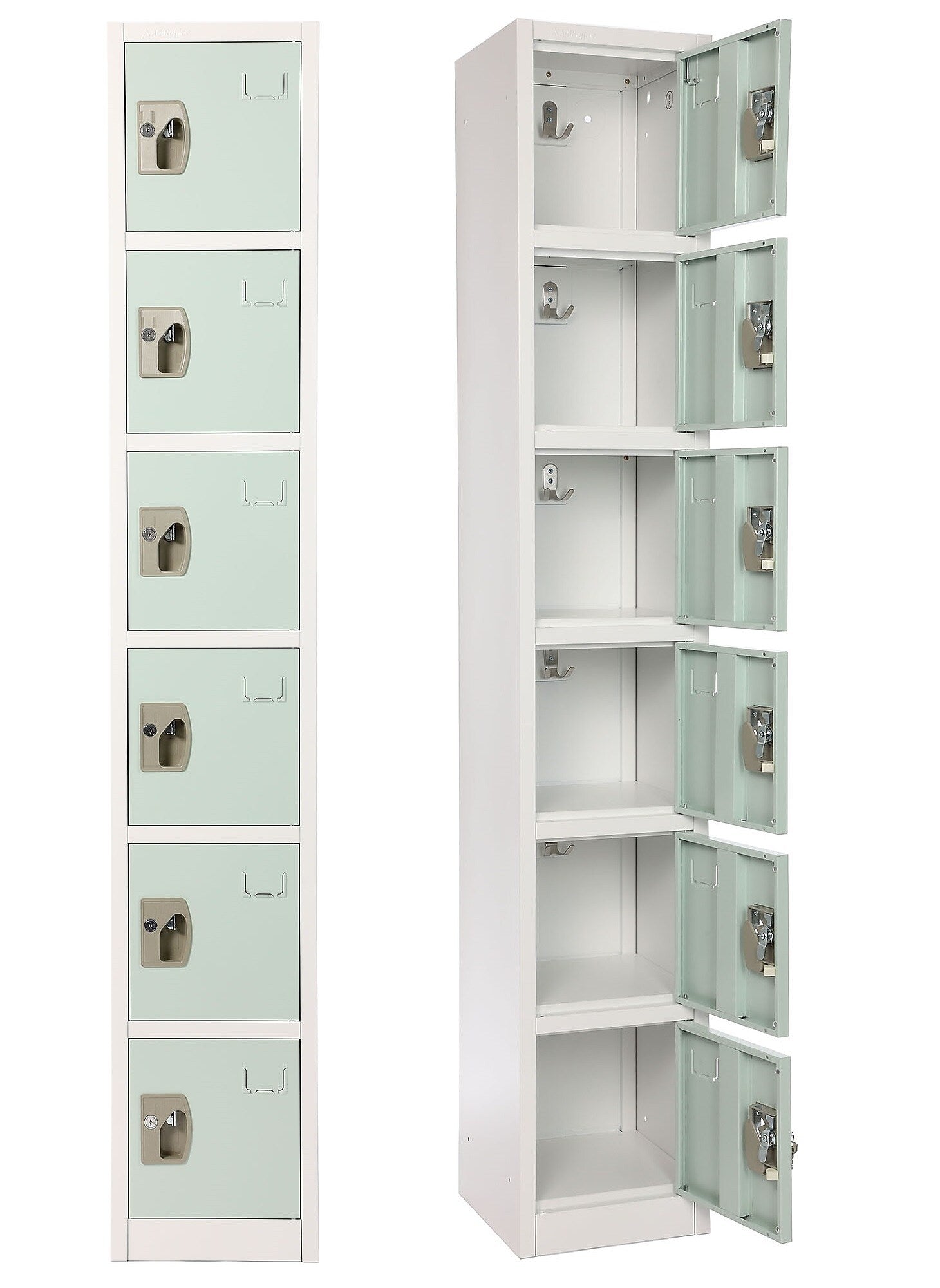 AdirOffice 72" 6-Tier Misty Green Storage Locker (ADI629-206-MGRN)
