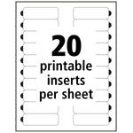 Avery The Mighty Badge Laser Printable Insert Sheets, 1" x 3", Clear, 20 Inserts/Sheet, 5 Sheets/Pack, 100 Inserts/Pack (71210)