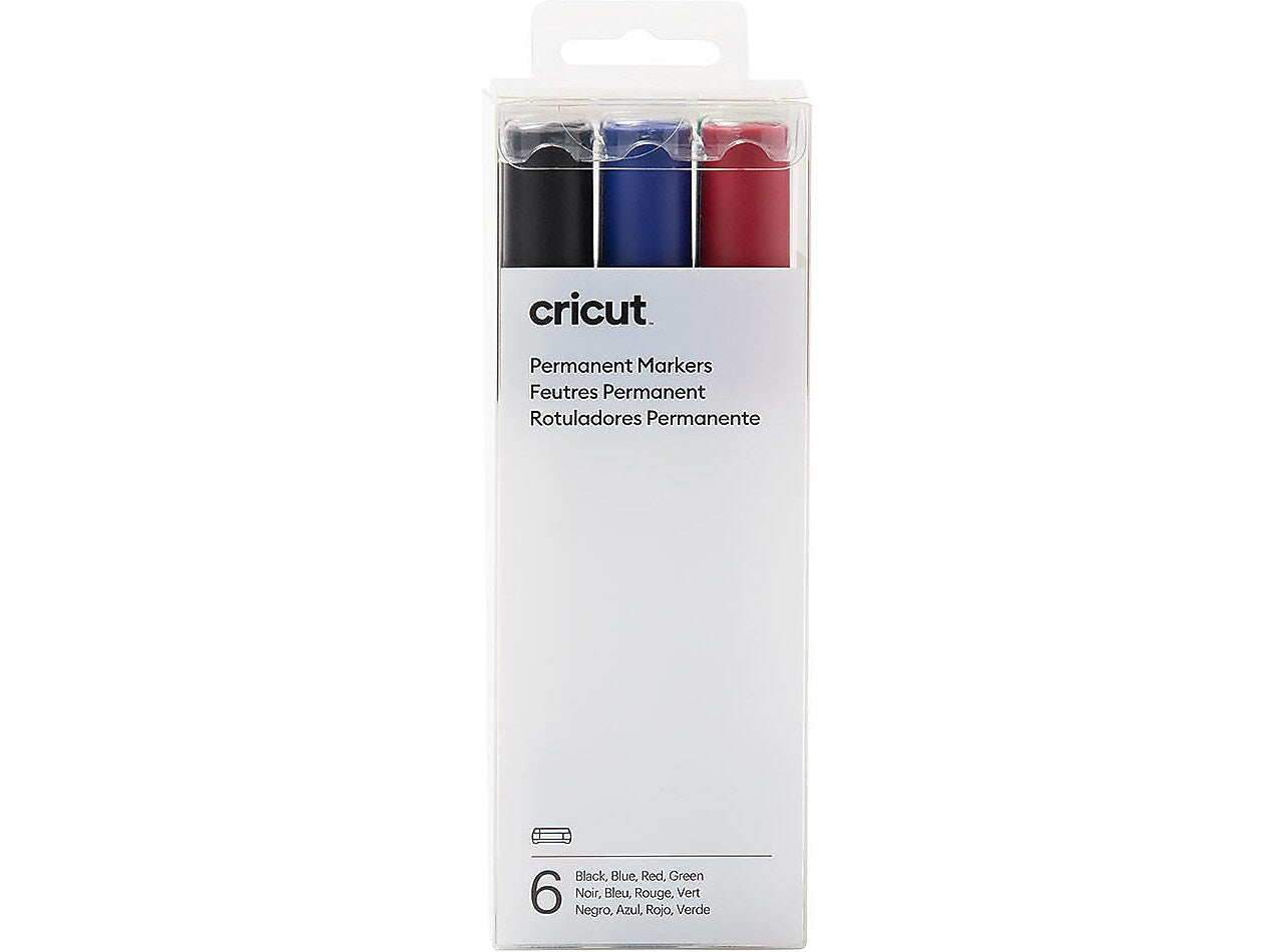 Cricut Die Cutting Permanent Markers, Assorted Colors, 6/Pack (2008878)