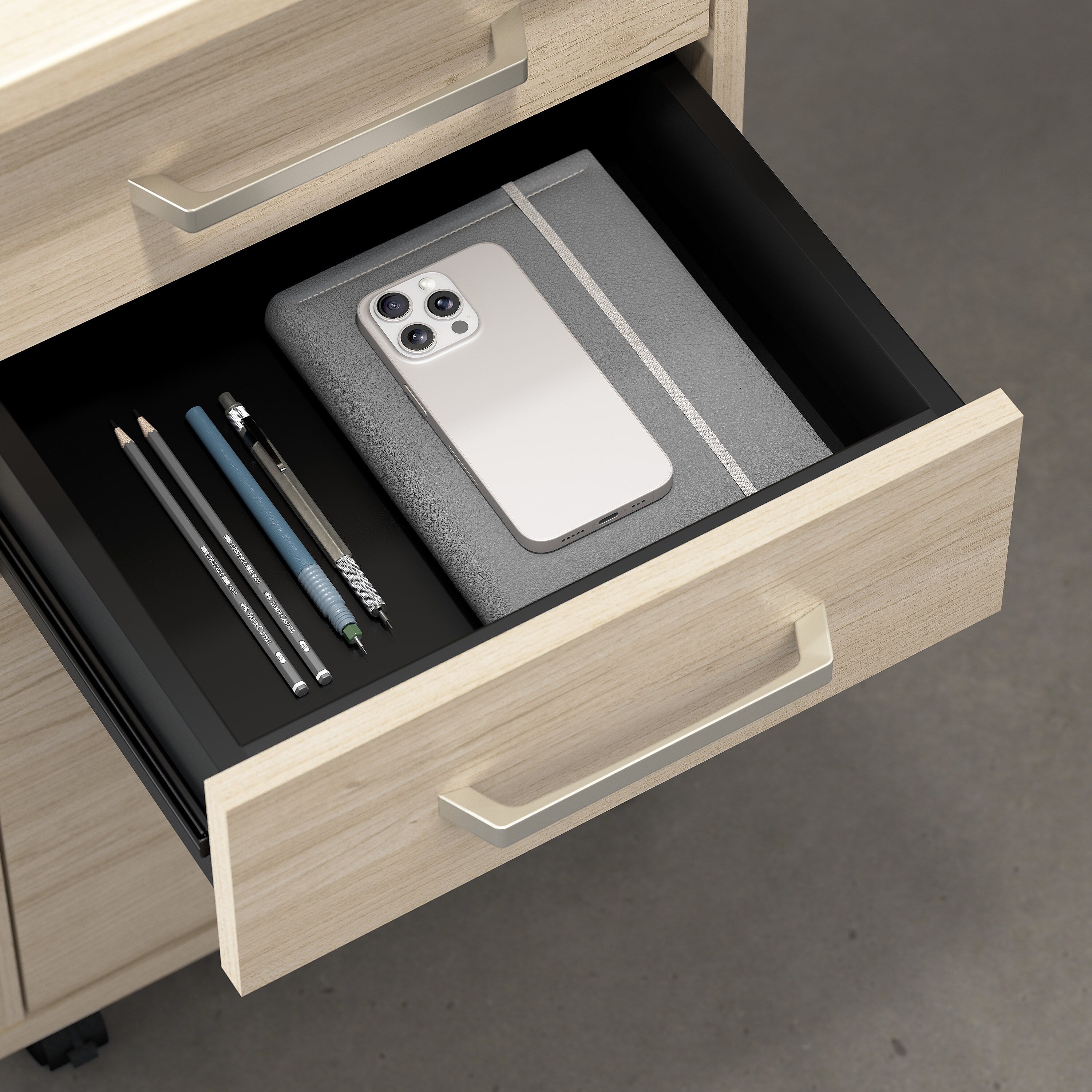 Bush Business Furniture Vista Wardrobe Cabinet with Drawers, Natural Elm (VSS130NEK)