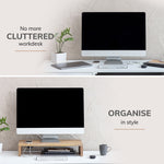 Anji Mountain Mango Wood Monitor Stand with Two USB Ports, Up to 32" Monitor, Natural (MS-FNG-MNG-P)