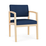 Lesro Lenox Wood Vinyl Guest Chair, Patriot Plus Imperial Blue/Natural (LW1101.WNA-01PPIB)