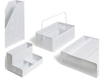 U Brands The Perforated Collection 4-Compartment Metal Desk Storage, White (5717U01-06)