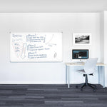 Luxor Magnetic Porcelain Dry-Erase Whiteboard, Aluminum Frame, 72"W x 40"H (DEWM003)