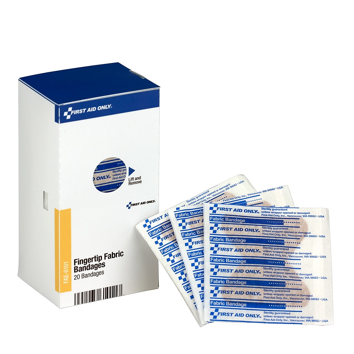 SmartCompliance 1.75" x 2" Fingertip Fabric Adhesive Bandages, 20/Box (FAE-6101)