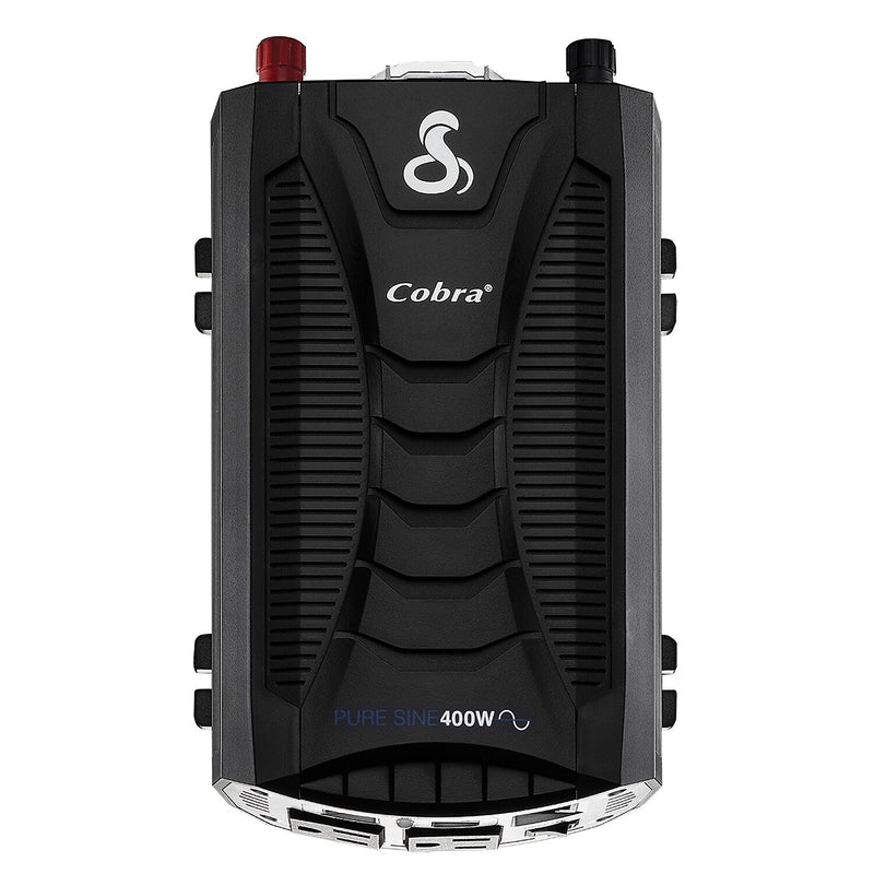 Cobra® 400W Pure Sine Wave Power Inverter with 2-USB Ports, 2-Outlets, Black & Gray (CPI400PSW)