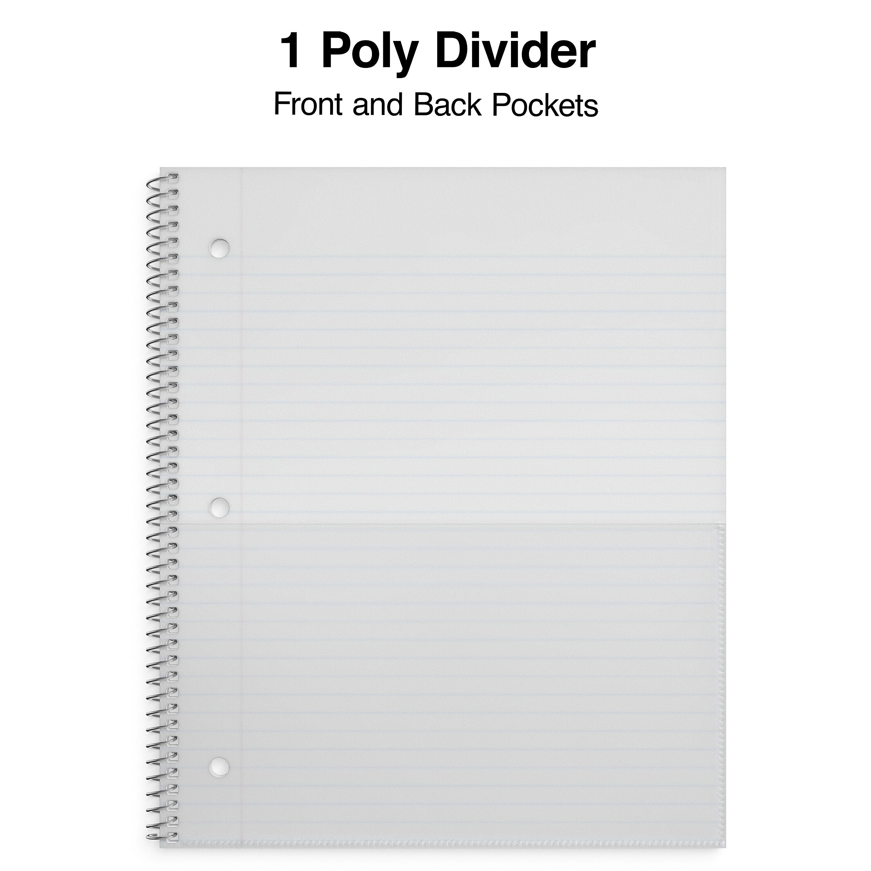 Staples Premium Poly 1-Subject Notebook, 8" x 10.5", Wide Ruled, 100 Sheets, Red (ST20958D)
