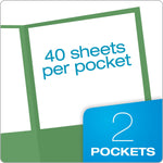 Oxford Monogram Executive 2-Pocket Presentation Folders, Light Green/Gold, 4/Pack (OXF 04164)