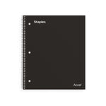 Staples Premium Poly 1-Subject Notebook, 8" x 10.5", Wide Ruled, 100 Sheets, Black (ST20956D)