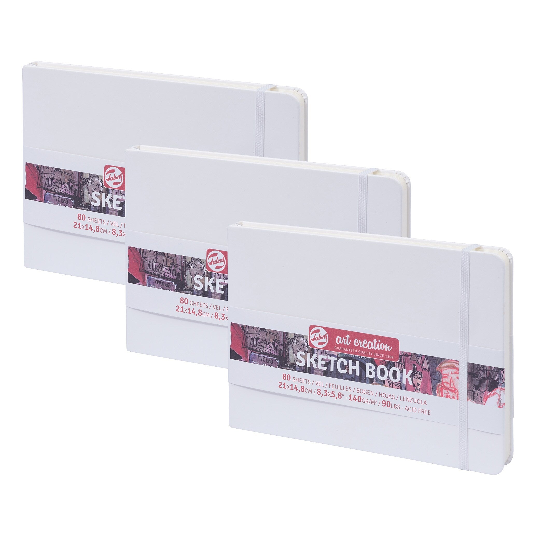 Talens Art Creation 8.3" x 5.8" Sketch Book, 80 Sheets/Book, 3/Bundle (TLN9314105M-3)