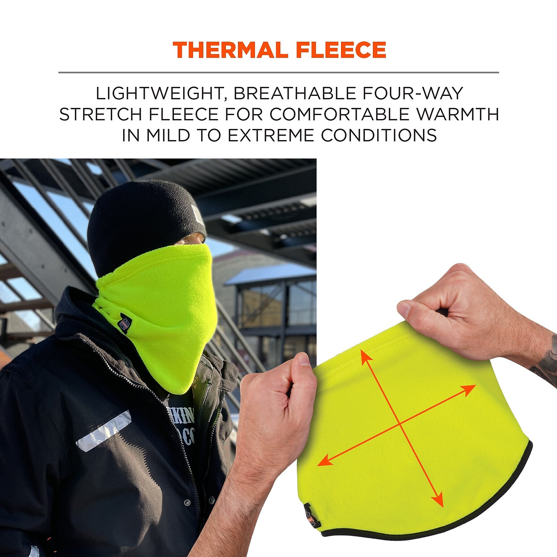 Ergodyne N-Ferno 6960 Insulated Neck Gaiter, Lime, One Size (16961)