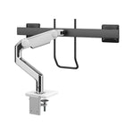 Humanscale Adjustable Dual Arms, Up to 28" Monitor, Silver (M82HBW)