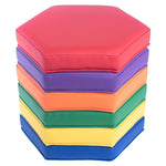 Bintiva Color Coded Vinyl Floor Cushions, Hexagon, Set of 6 (BNVSCVHEXX6)