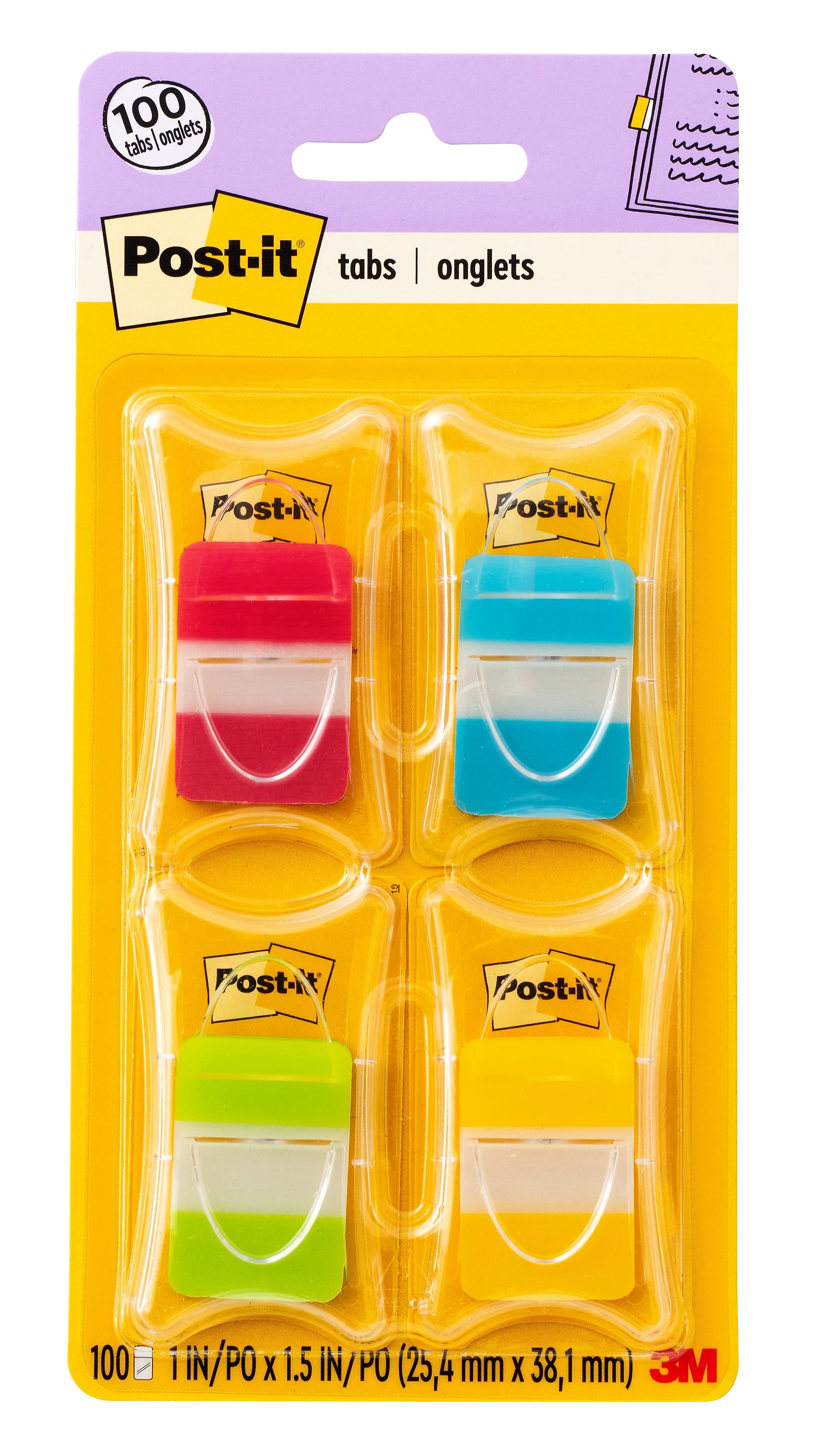 Post-it Tabs, 1" Wide, Assorted Colors, 100 Tabs/Pack (686-RALY)