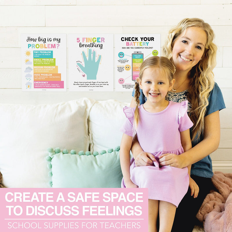 Hadley Designs 11" x 14" Colorful Calming Corner and Feelings Chart Posters, 9/Set (HDDX004ACWTG3)