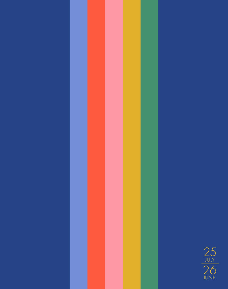 2025-2026 Willow Creek Preppy Stripe 7.5" x 9.5" Academic Year Yearly Planner, Multicolored (55045)