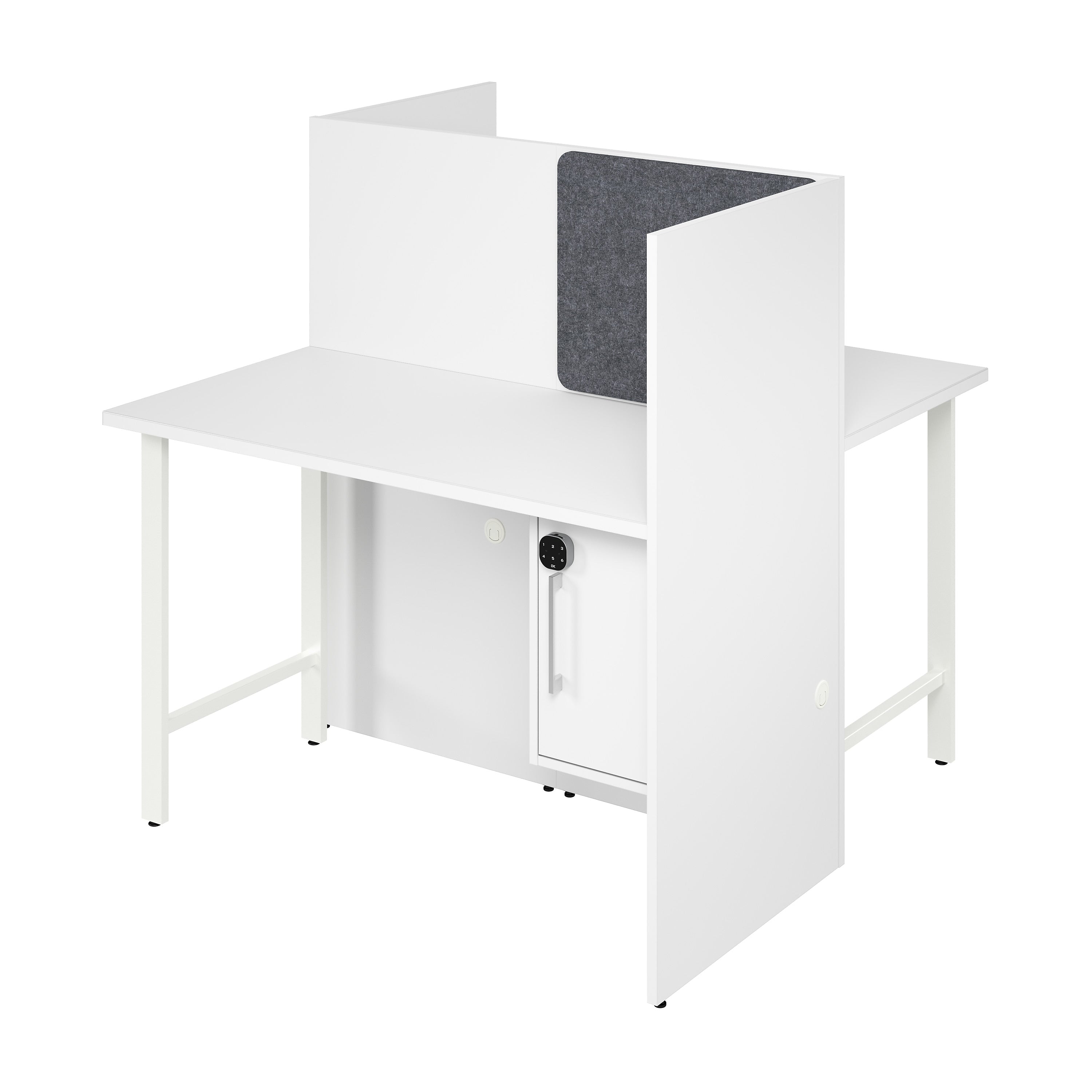 Bush Business Furniture Hustle 48"W 2 Person Back to Back Cubicle Panel Workstation, White (HUS031WH)